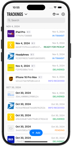 Parcel 应用，适用于 iPhone、iPad、Mac 和 Android